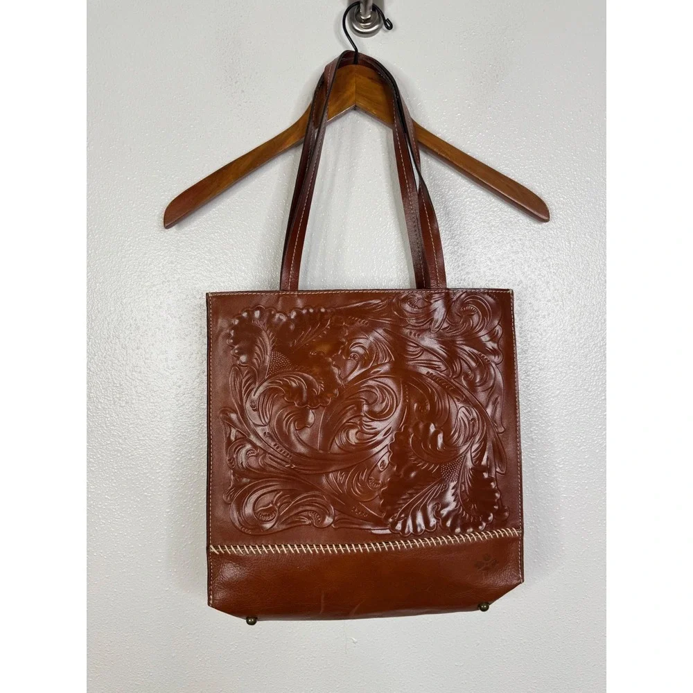 Patricia Nash Toscano Tote Tooled Leather Shoulder Bag Florence Tan P50707 NWT - Picture 1 of 8